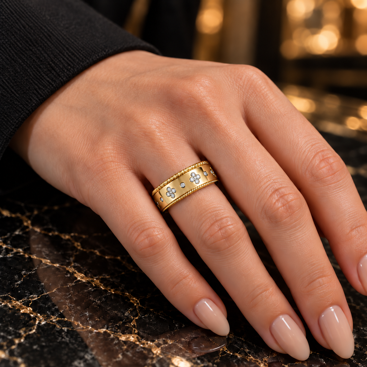 Vintage Bloom Band – Silver and gold