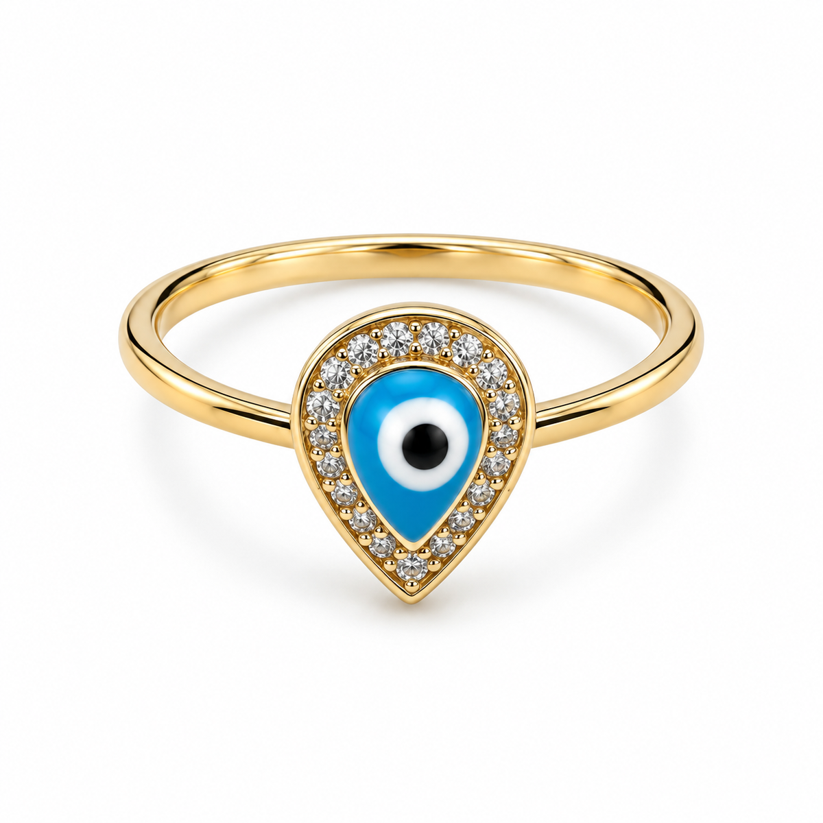 Teardrop Evil Eye Ring