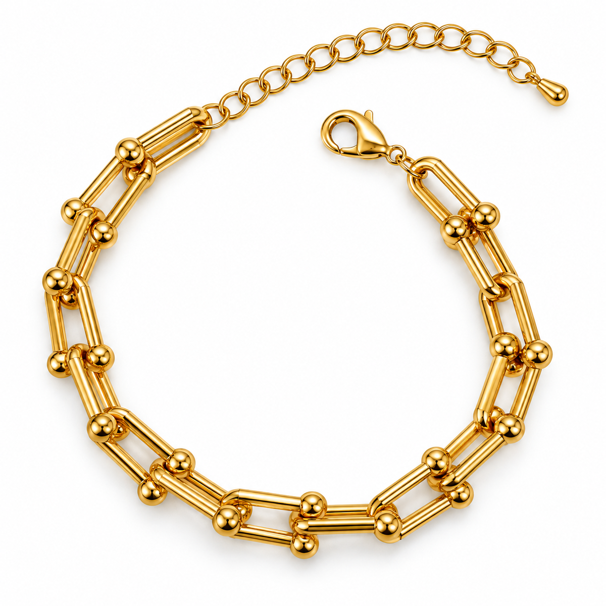 Rose Gold tiffan-y Ball Link Bracelet