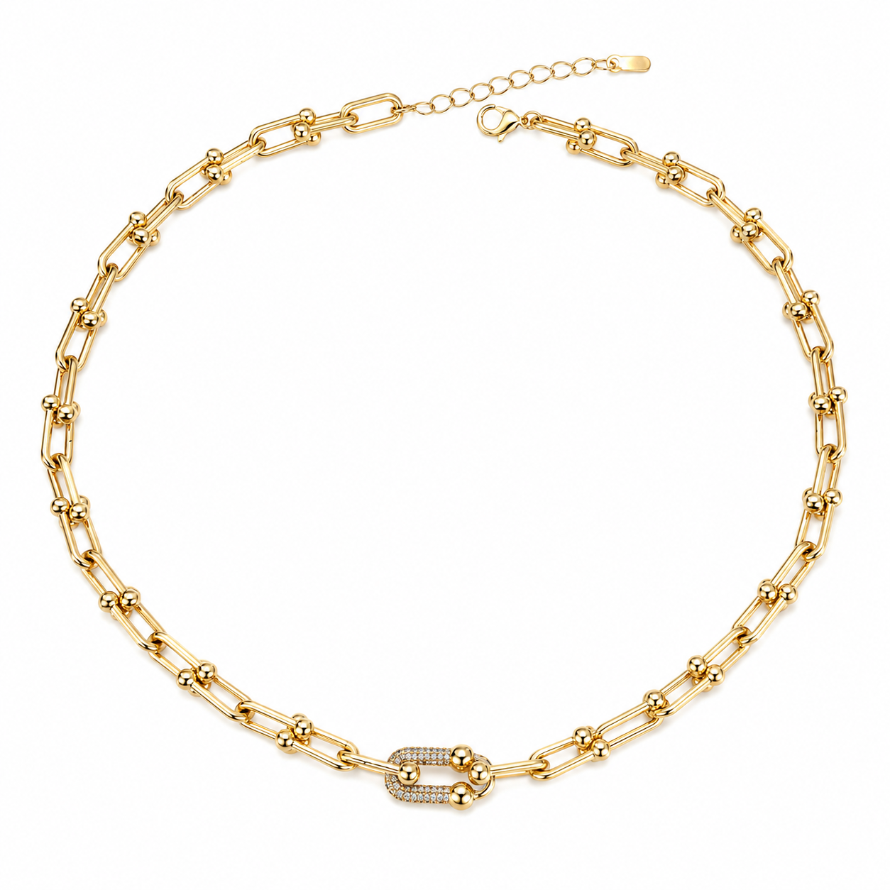 Tiffany 18k golden color Link Chain Statement Necklace