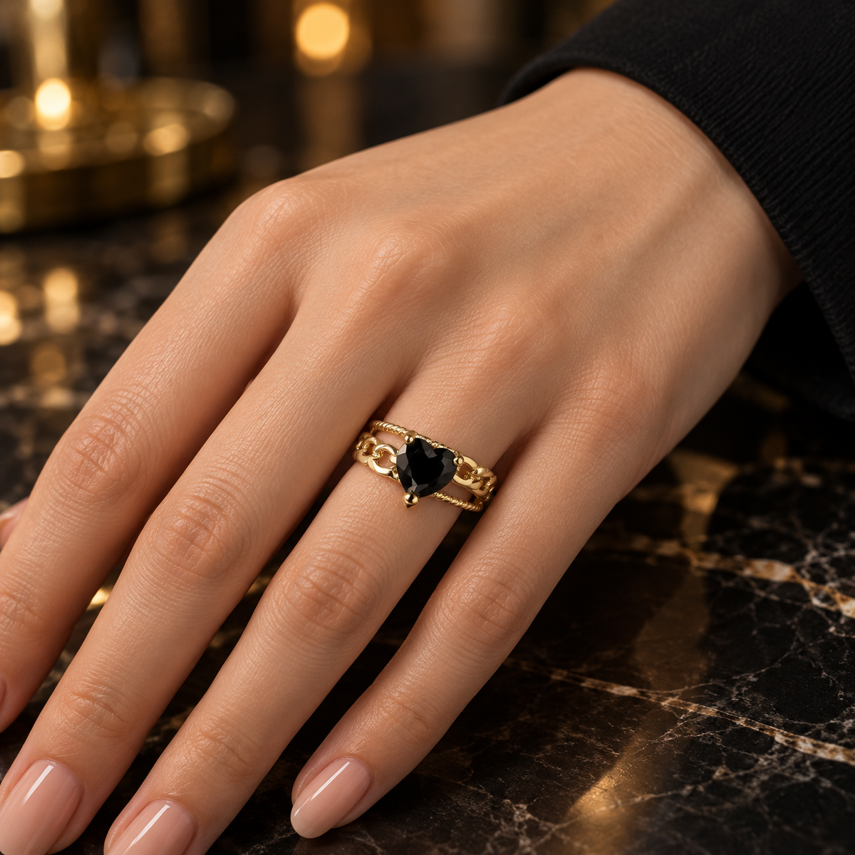 Chained Heart Ring