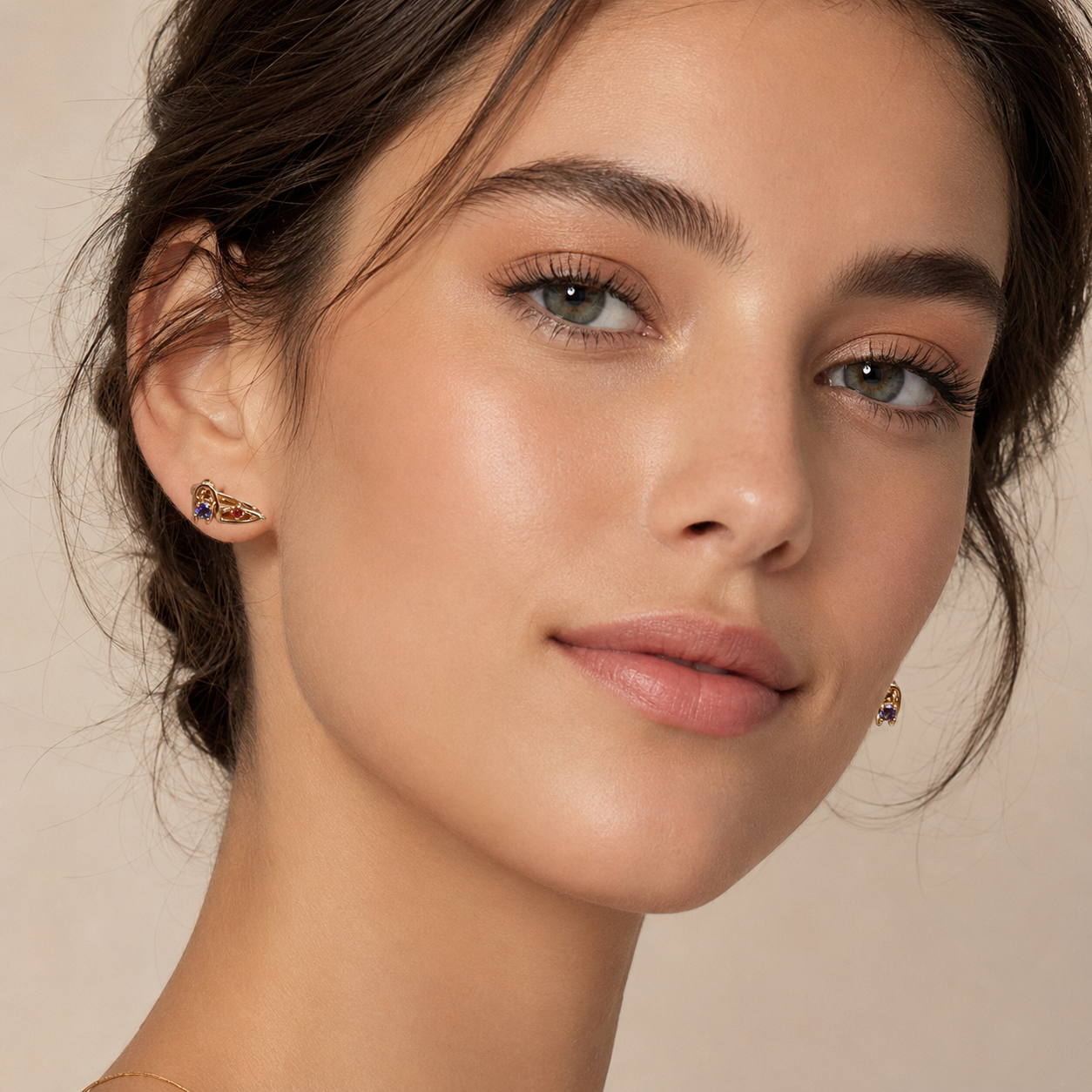RoseGold Two-Tone Crystal Earrings