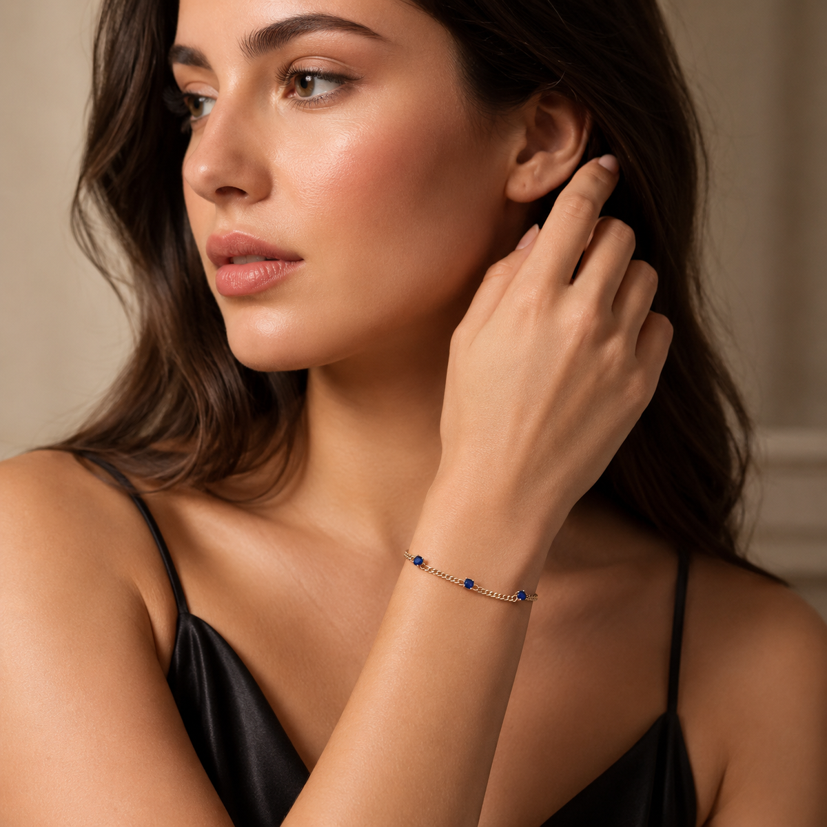 round cut Crystal Chain Bracelet