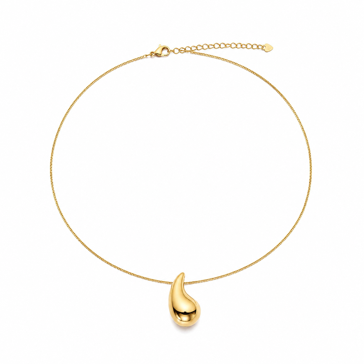 Liquid Gold Tear-Drop Pendant Necklace – 18K Gold Plated