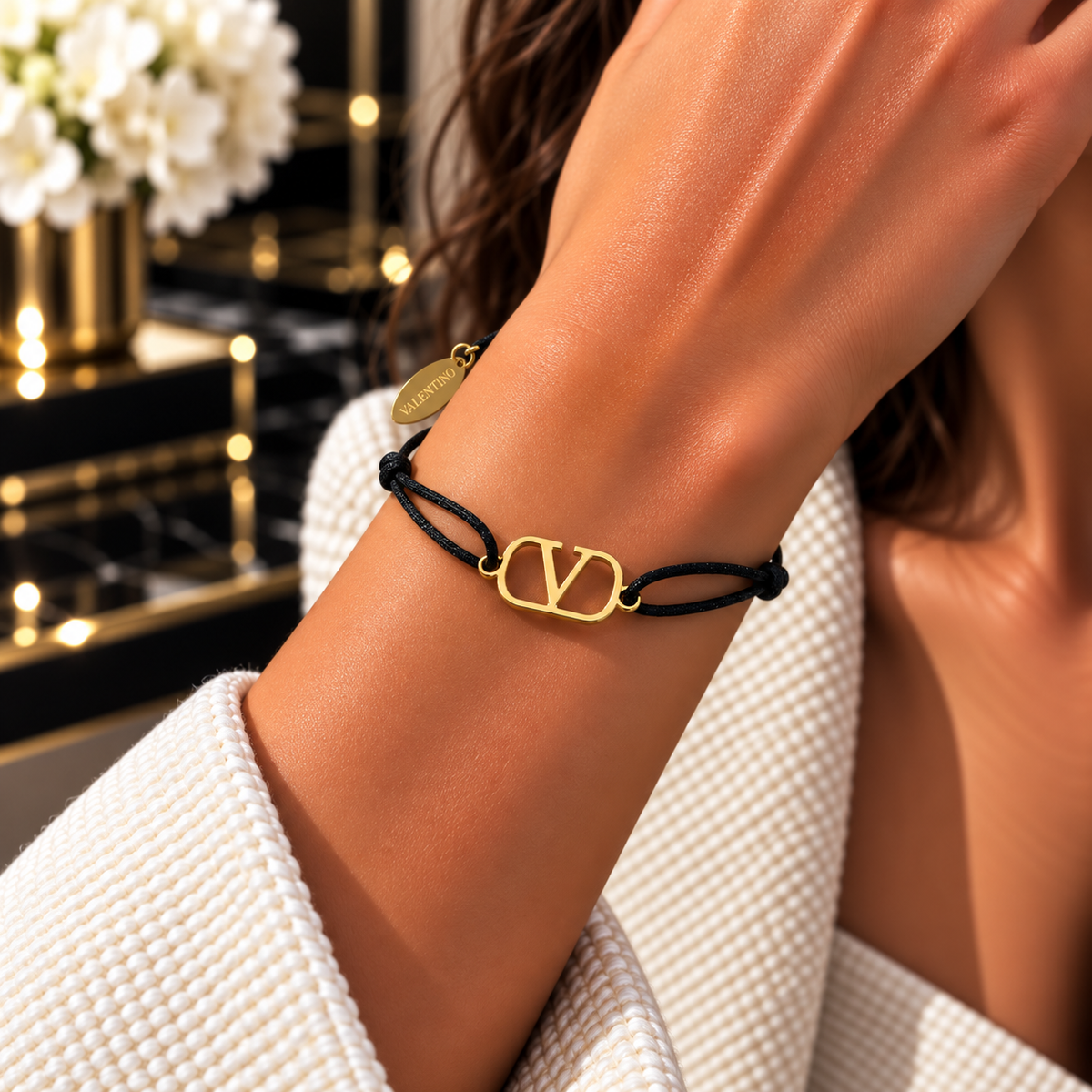 Valentin-o V-Motif Cord Bracelet