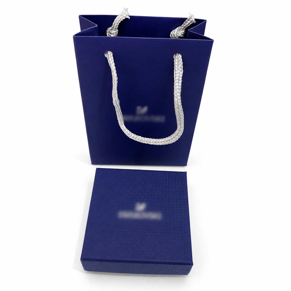 Swan necklace with blue authentic package