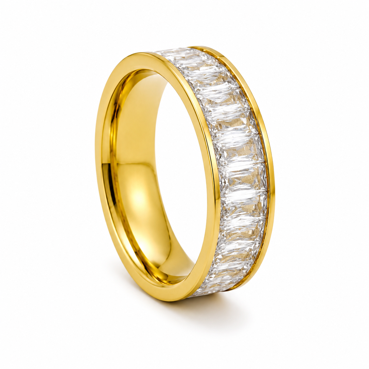 Tennis Luxe Baguette Eternity Band – 18K Gold & Silver Options ✨