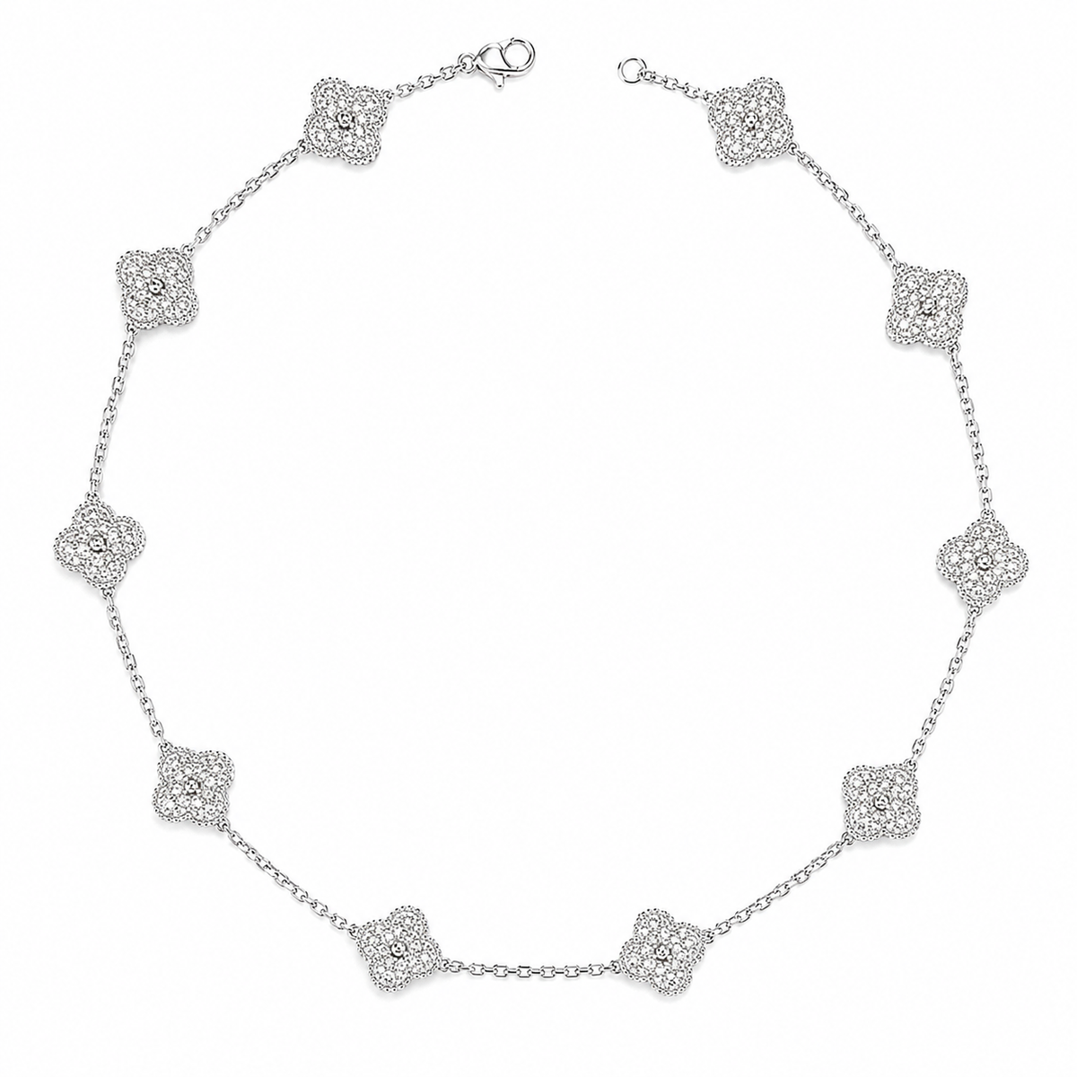 Full stone 10 flower necklace(50cm)