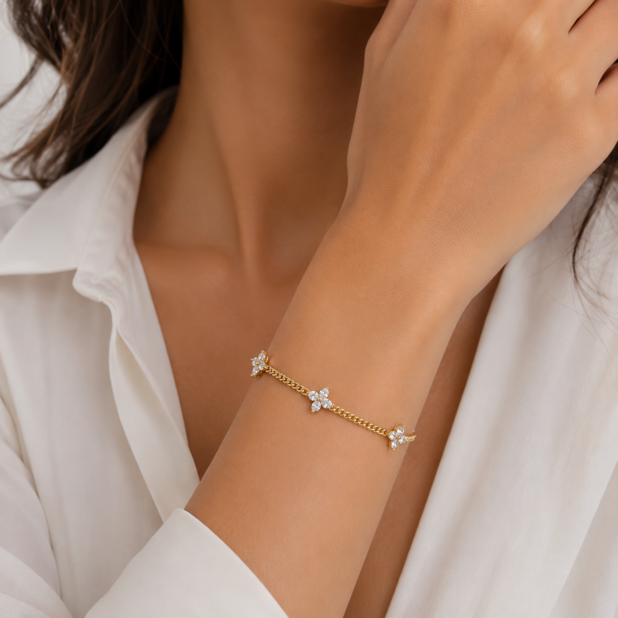 Crystal Flower Bracelet