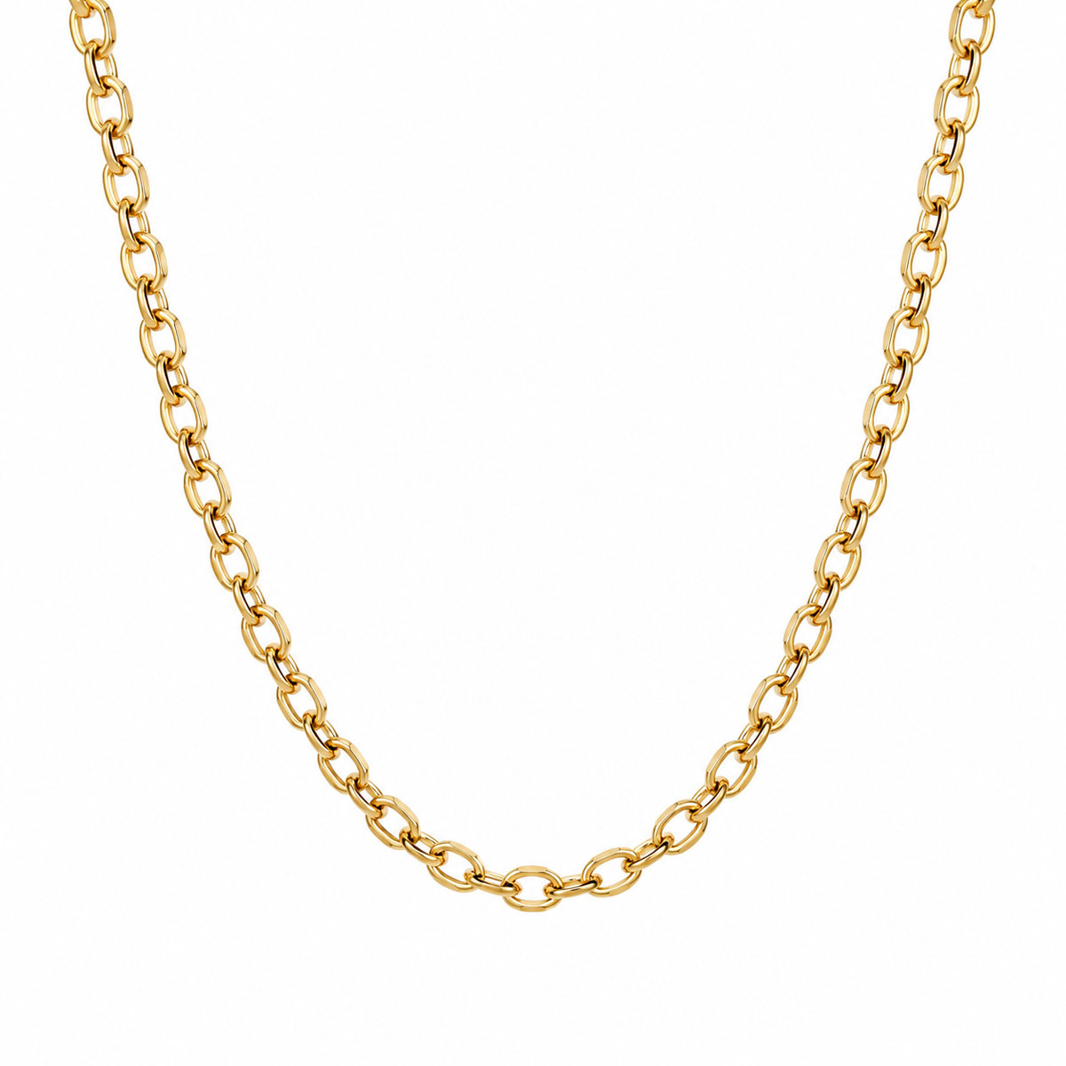 Classic Round Link Gold-Plated Necklace ✨