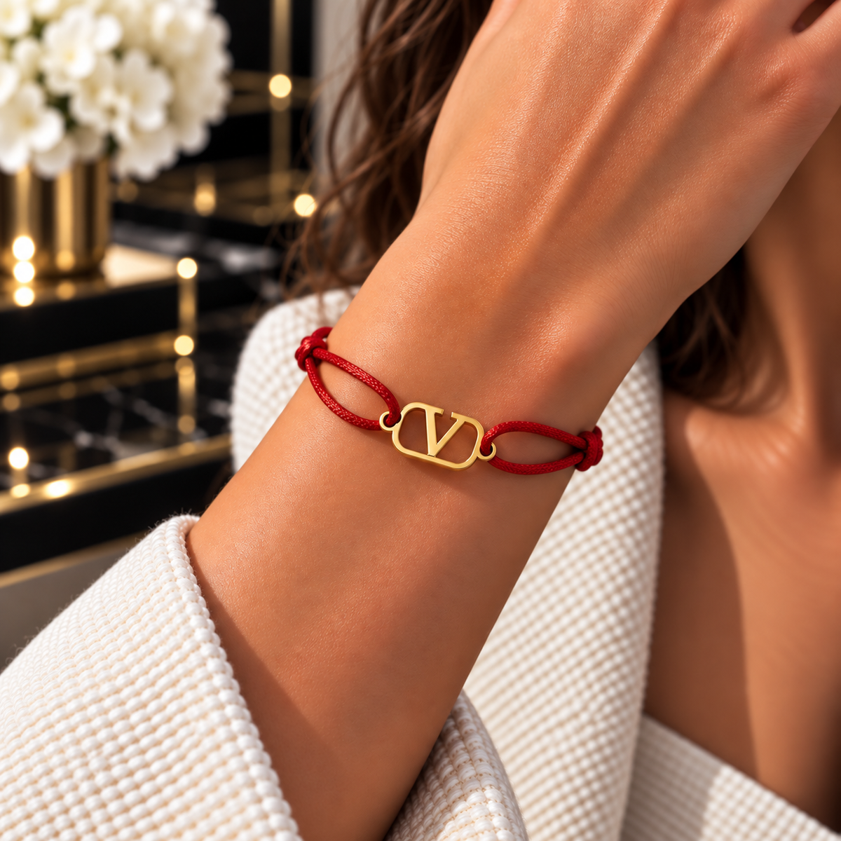 Valentin-o V-Motif Cord Bracelet