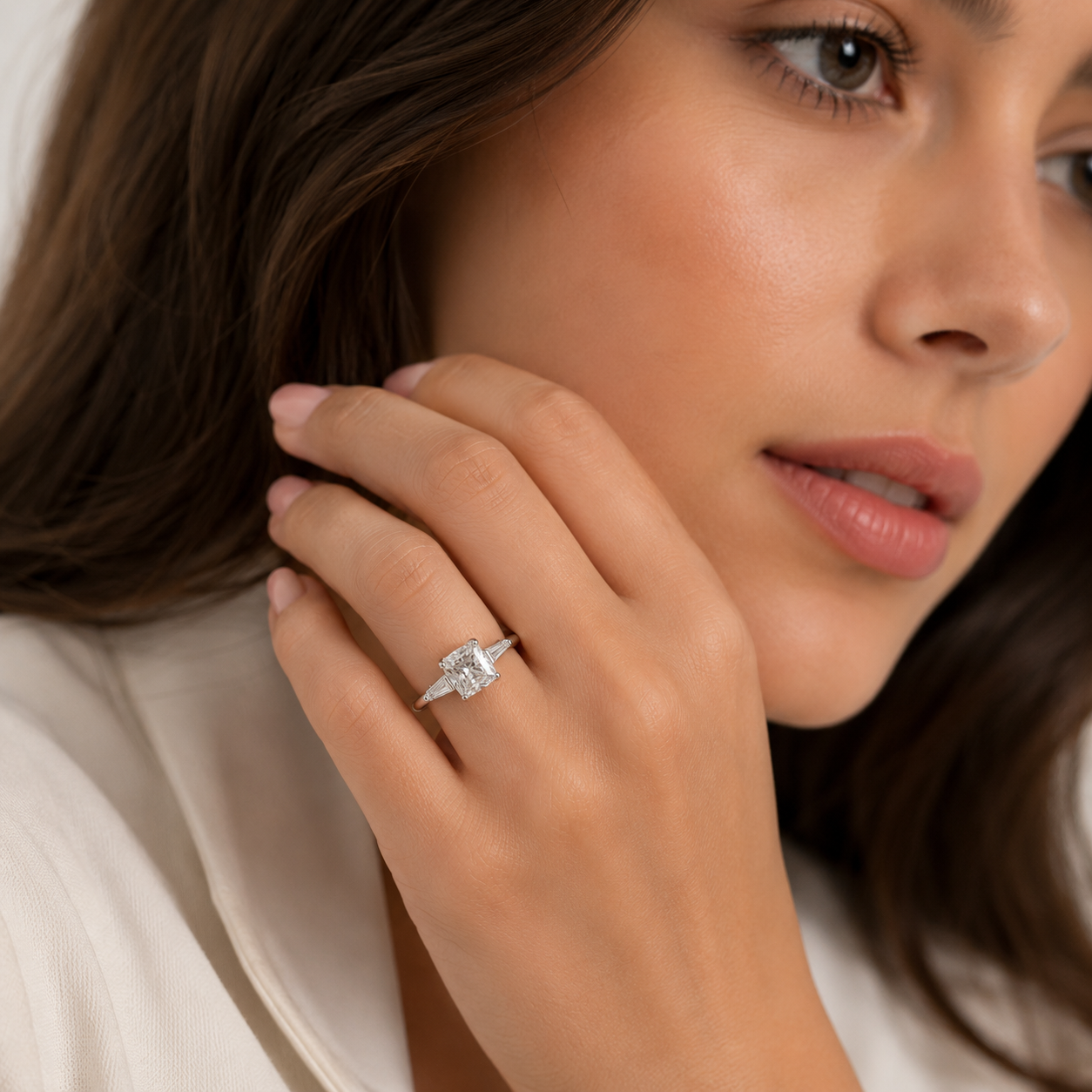 Silver 925 Grace solitaire Ring – Silver Princess-Cut Elegance