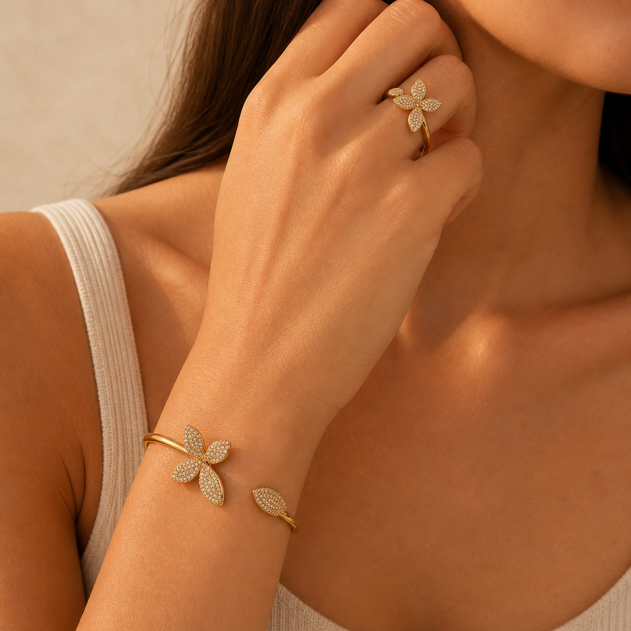 Golden Blossom bangle Set
