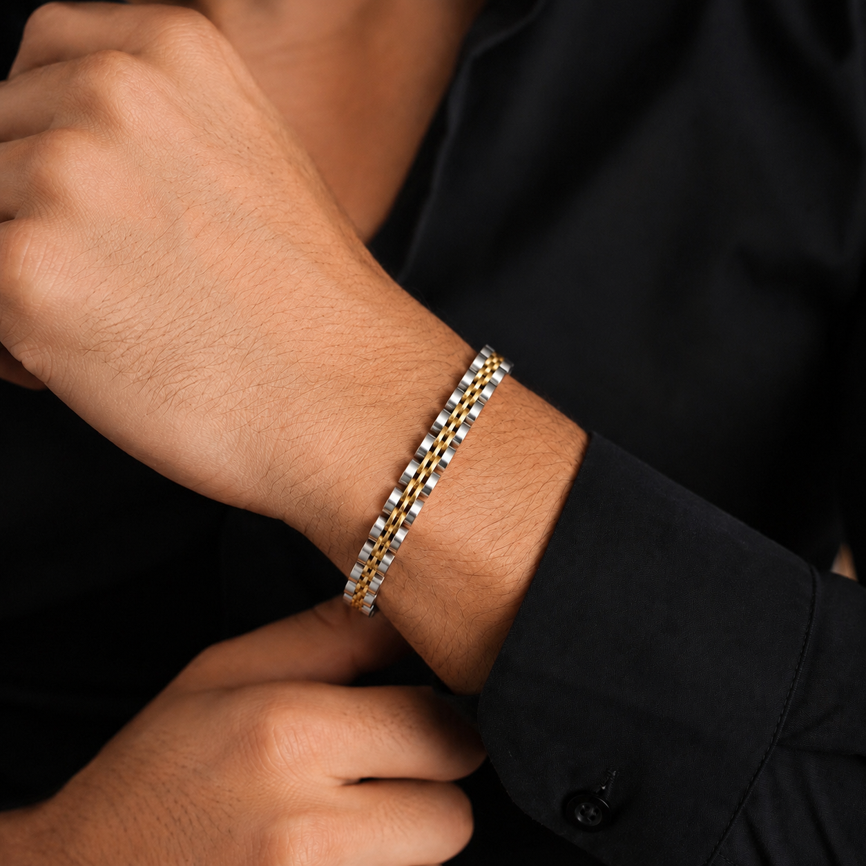 Premium Two-Tone Link Bracelet(6mm)