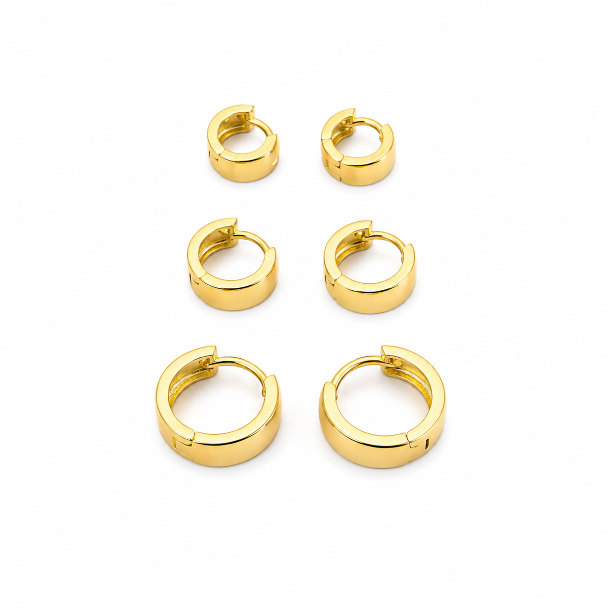 Classic Gold Huggie Earrings Set – Everyday Essentials ✨