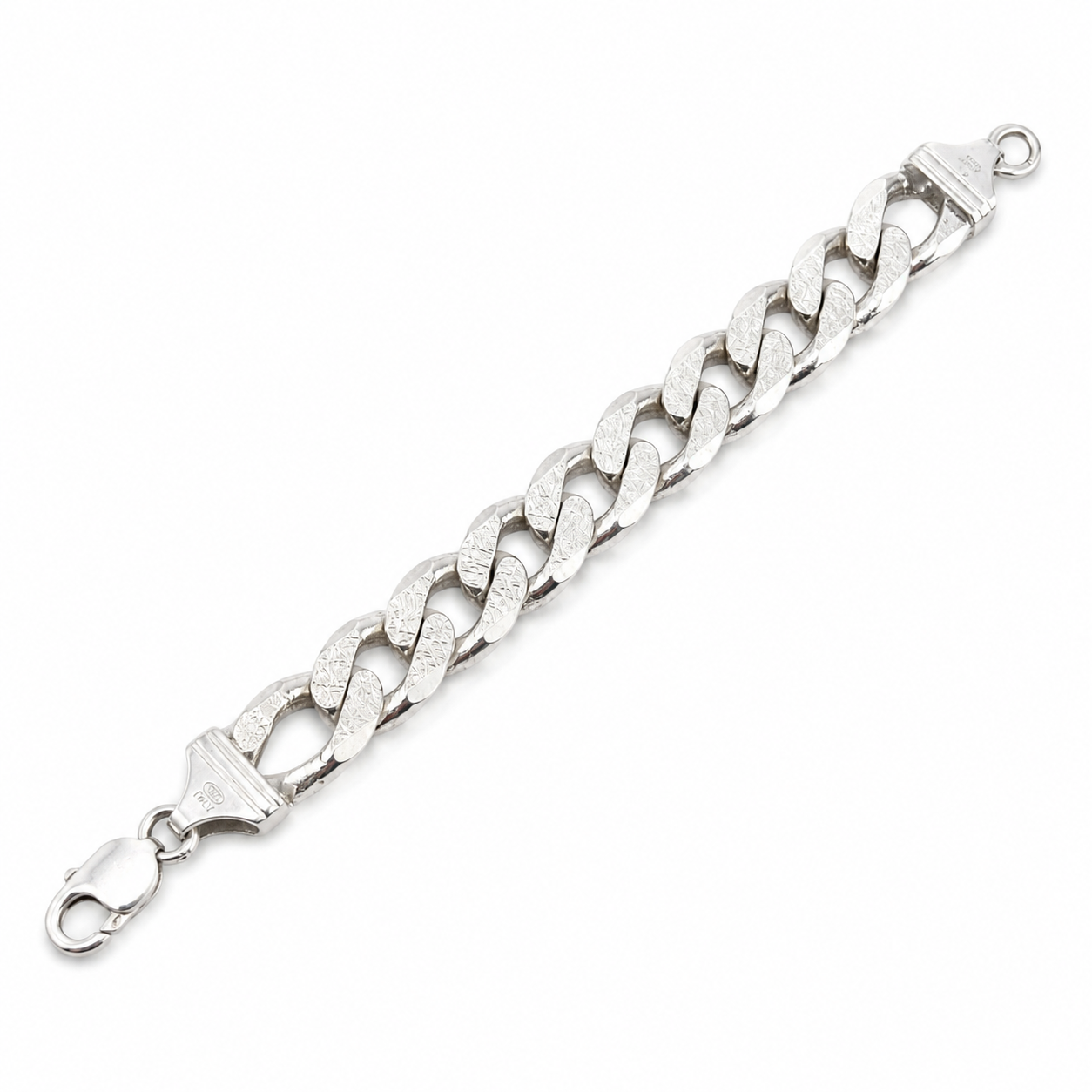 Silver 925 thick cuban chain bracelet