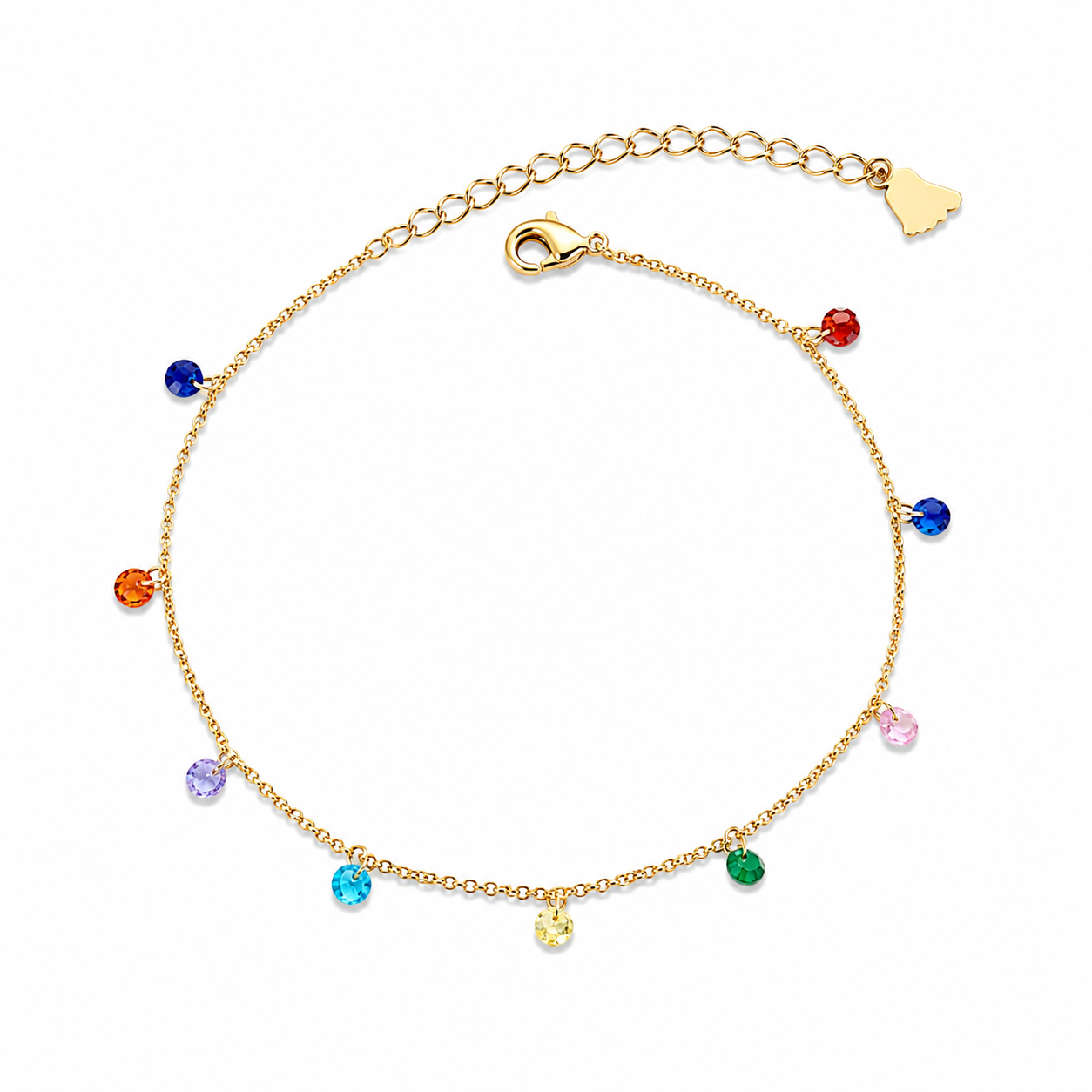 Rainbow Crystal Anklet