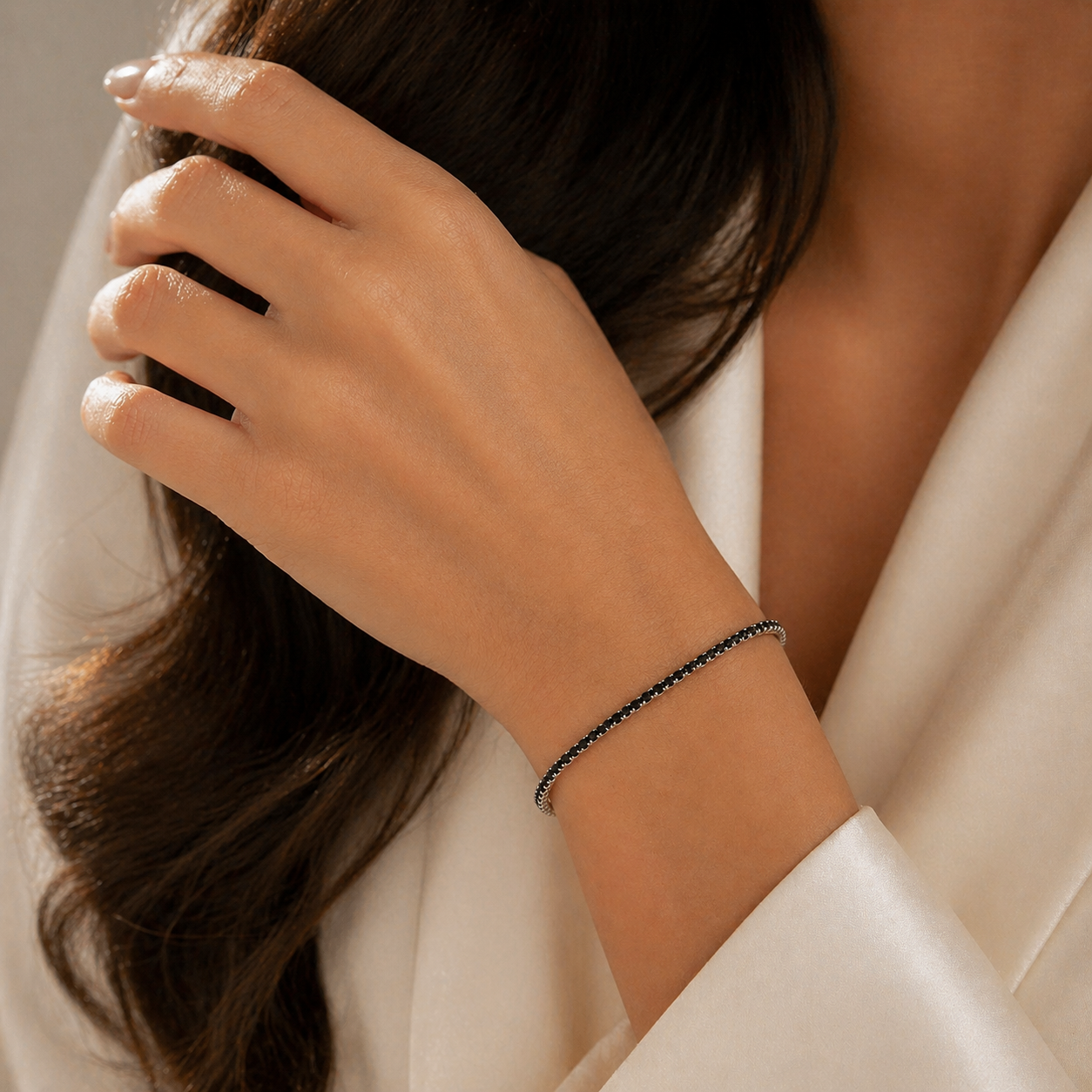Classic Tennis Bracelet – Green & Black Edition