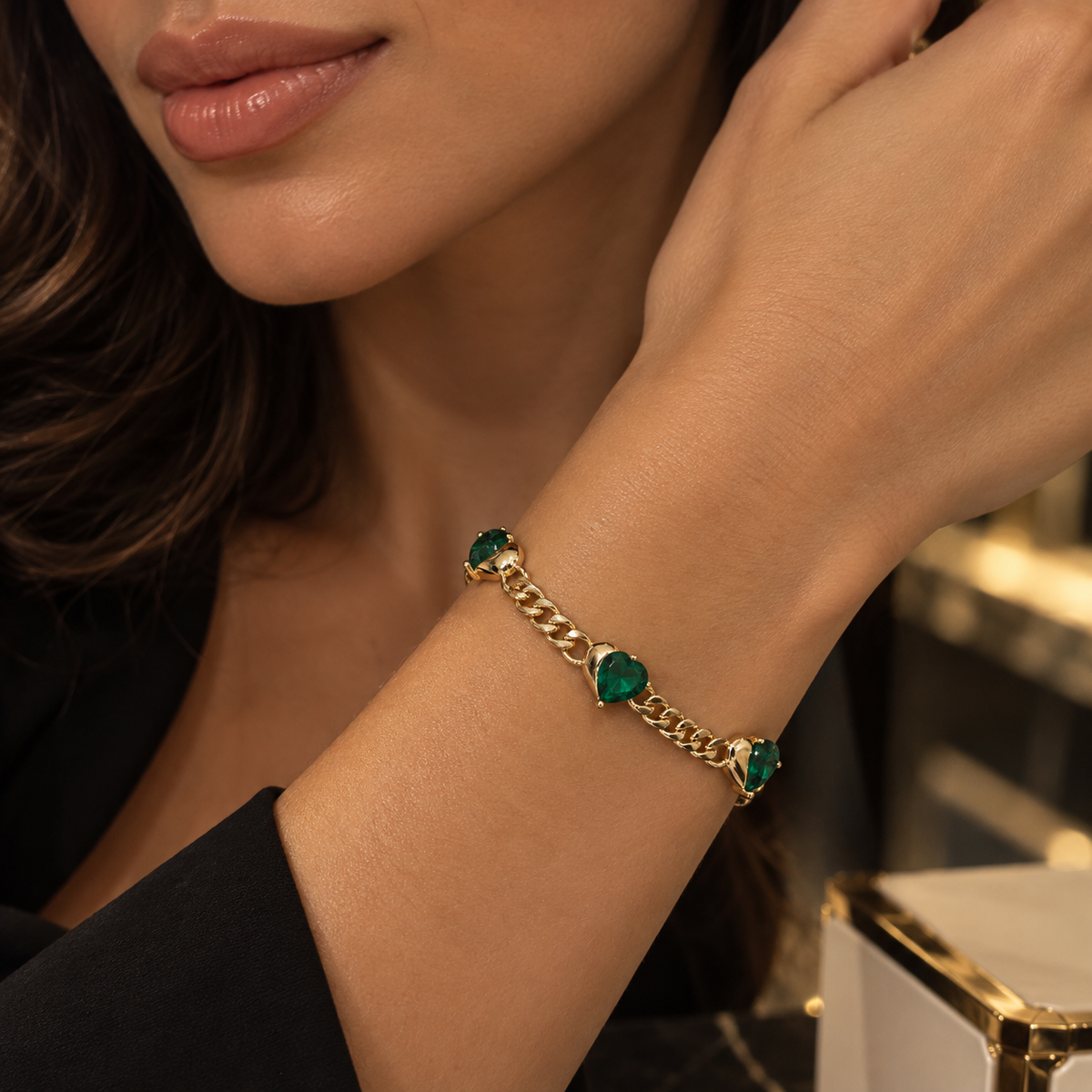 Triple Heart Gold Bracelet