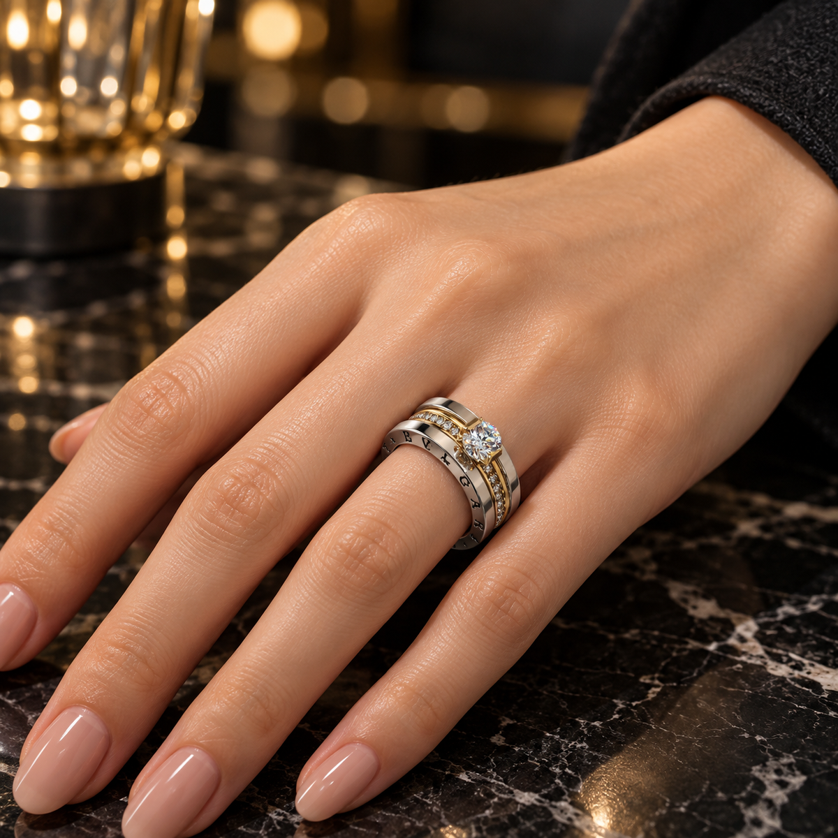 Luxe twins Duo Ring – Gold & Silver