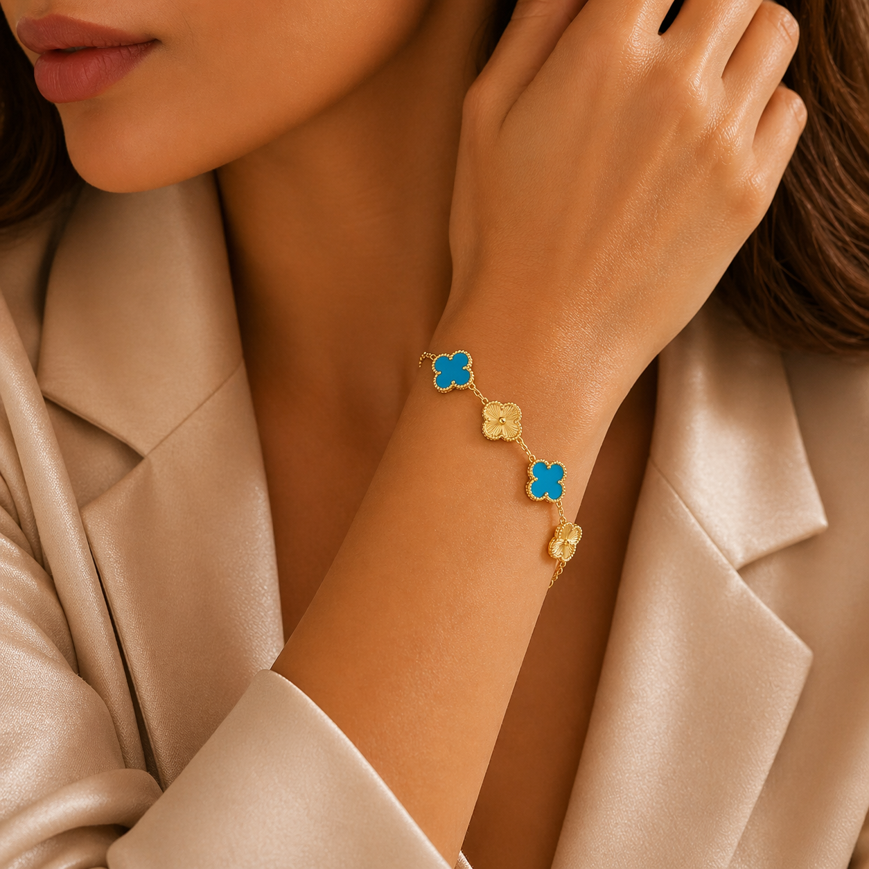 Vip vancleef hybrid Bracelet – 18K Gold-Plated & Colorful Charm Variants