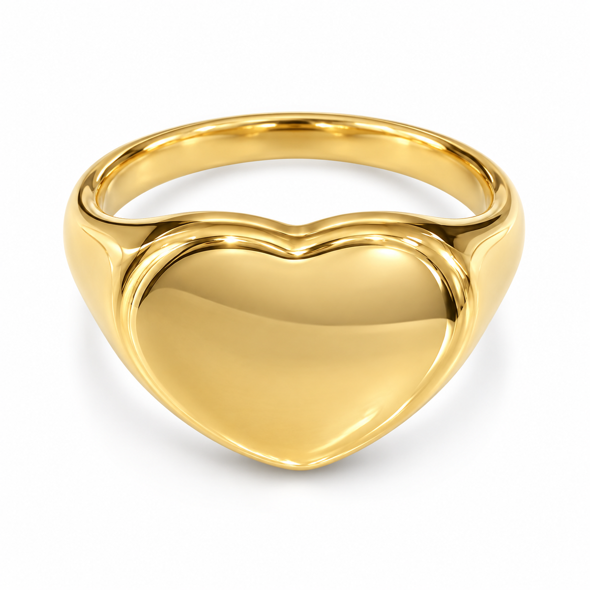 Golden Heart Shield Ring