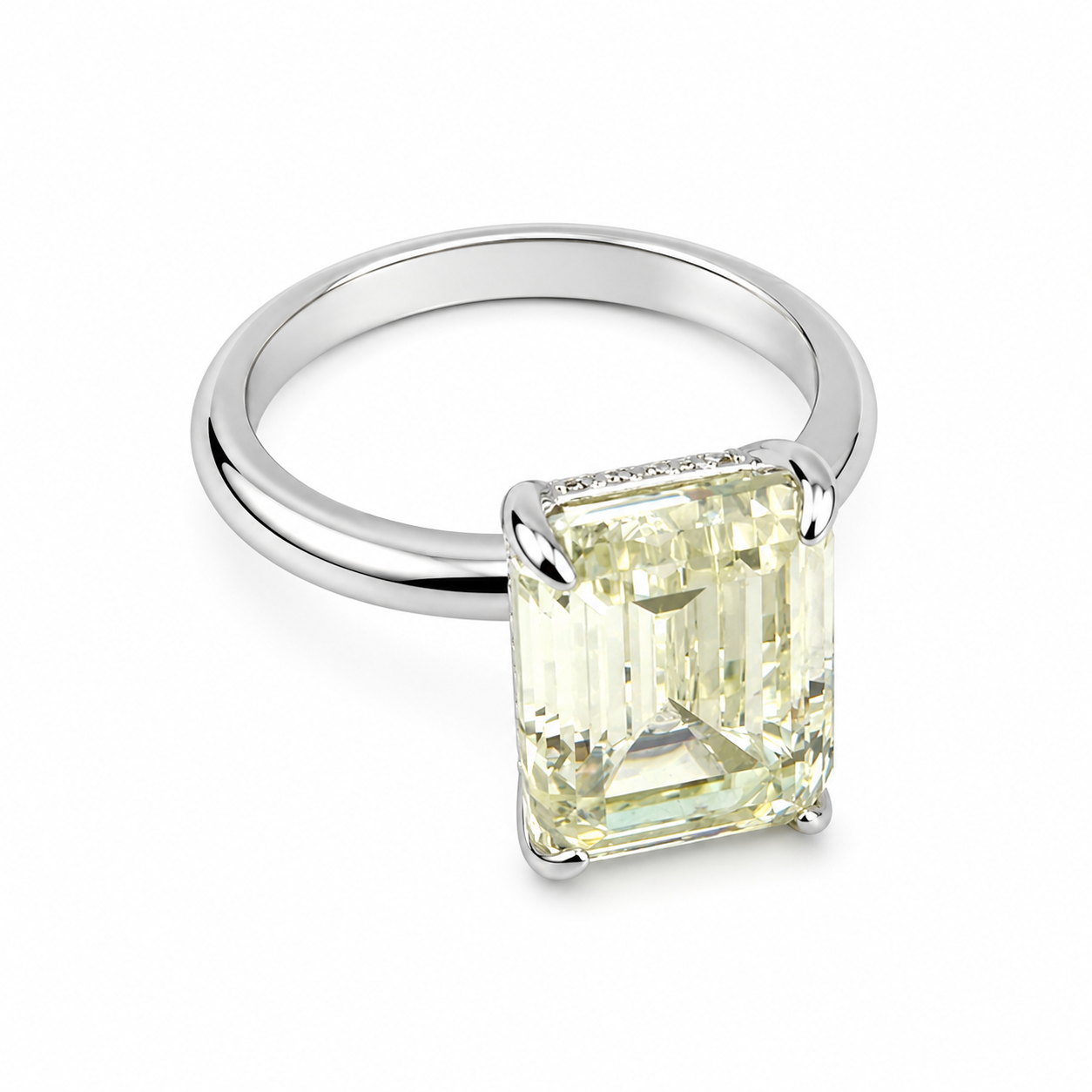 silver 925 Emerald-Cut Crystal Ring – Silver Radiance