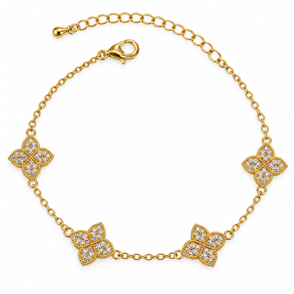 Bracelet 4 Flowers(16cm+extension)