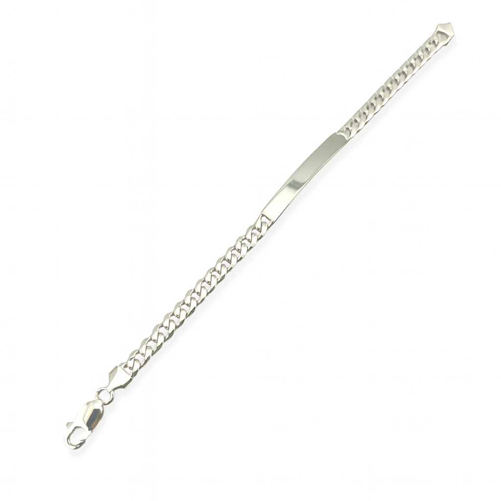 Silver 925 strip mirror bold Identity Bracelet