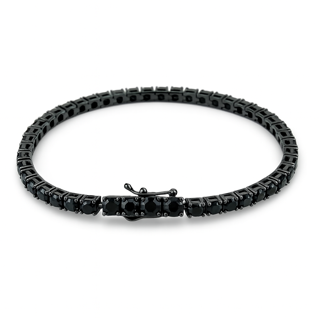 Silver 925 full black(3mm) Tennis Bracelet – Ultra Black Luxe Edition