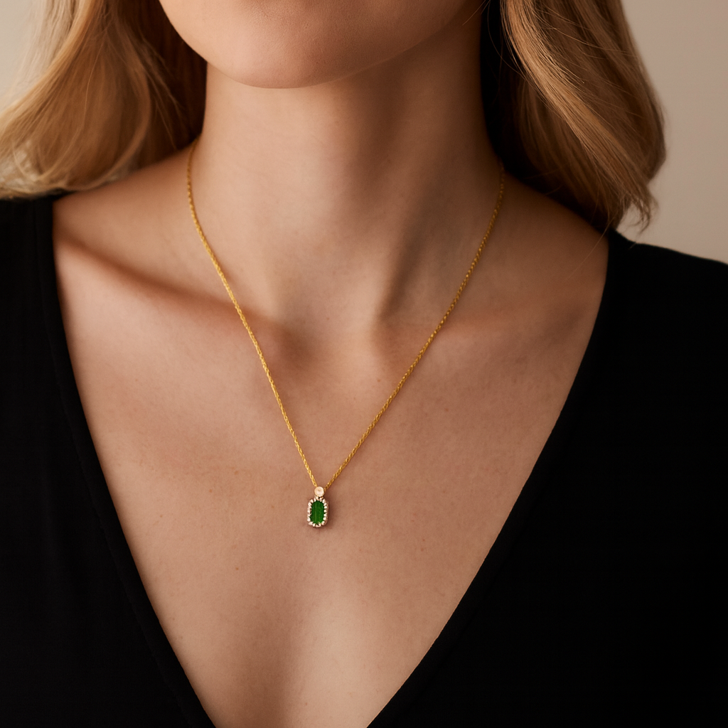 stone frame “Luxe Gemstone Glow” Necklace Collection ✨