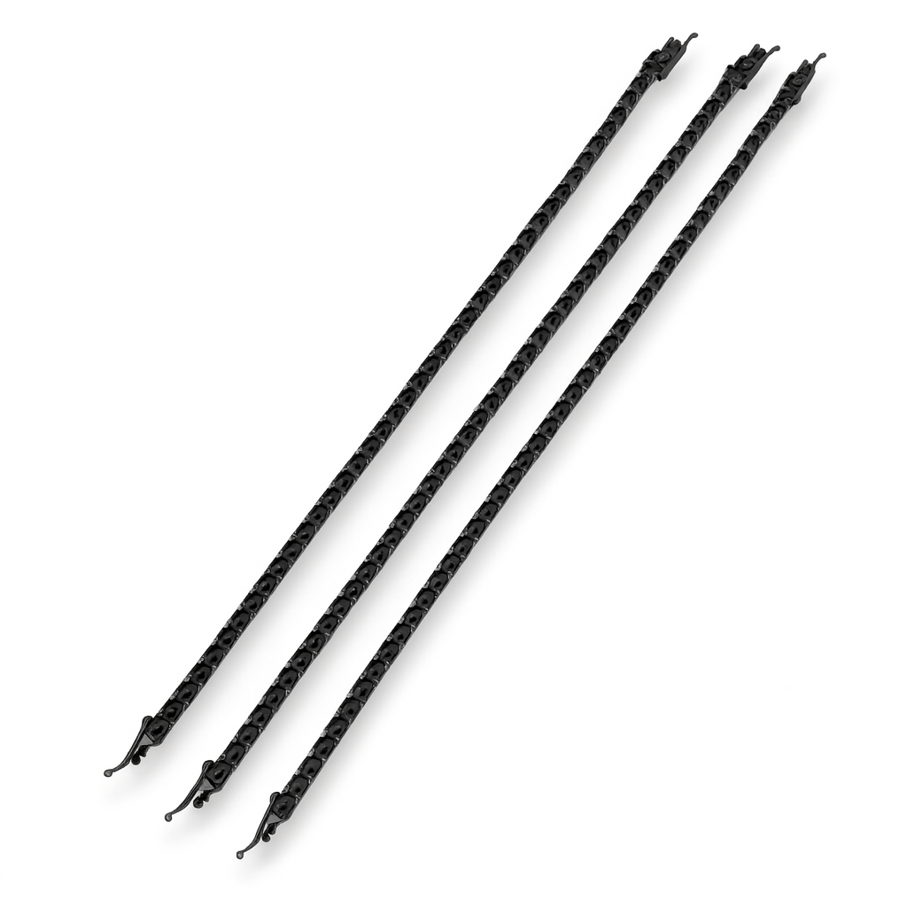 Silver 925 full black(3mm) Tennis Bracelet – Ultra Black Luxe Edition