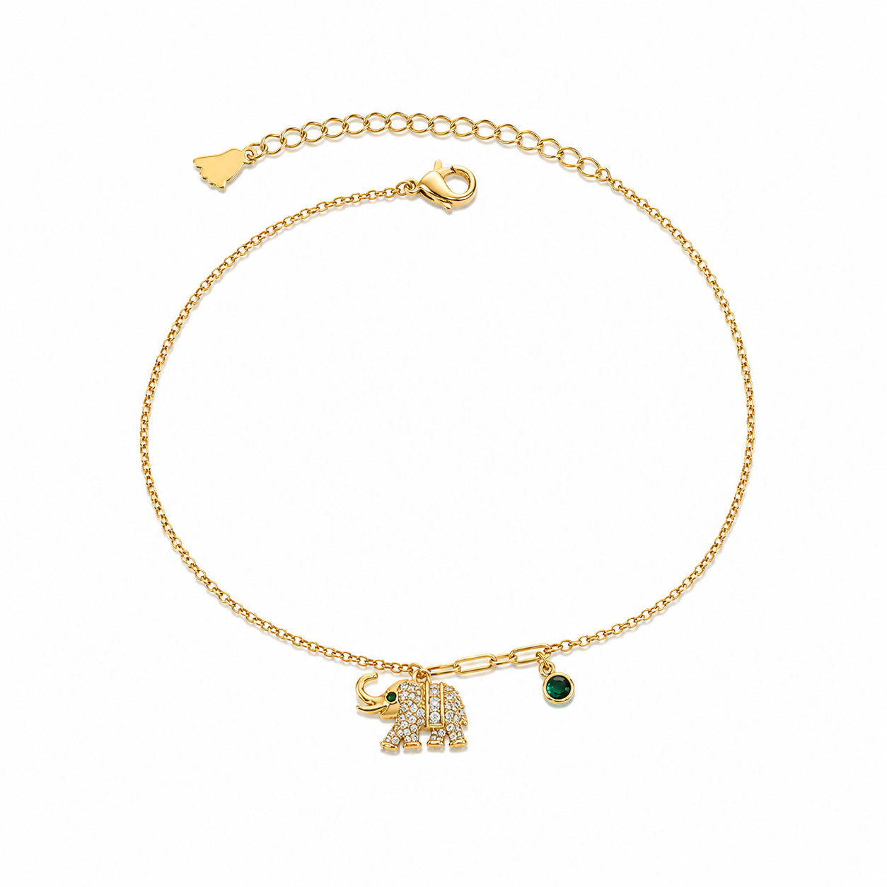 Sparkling Elephant Charm Anklet
