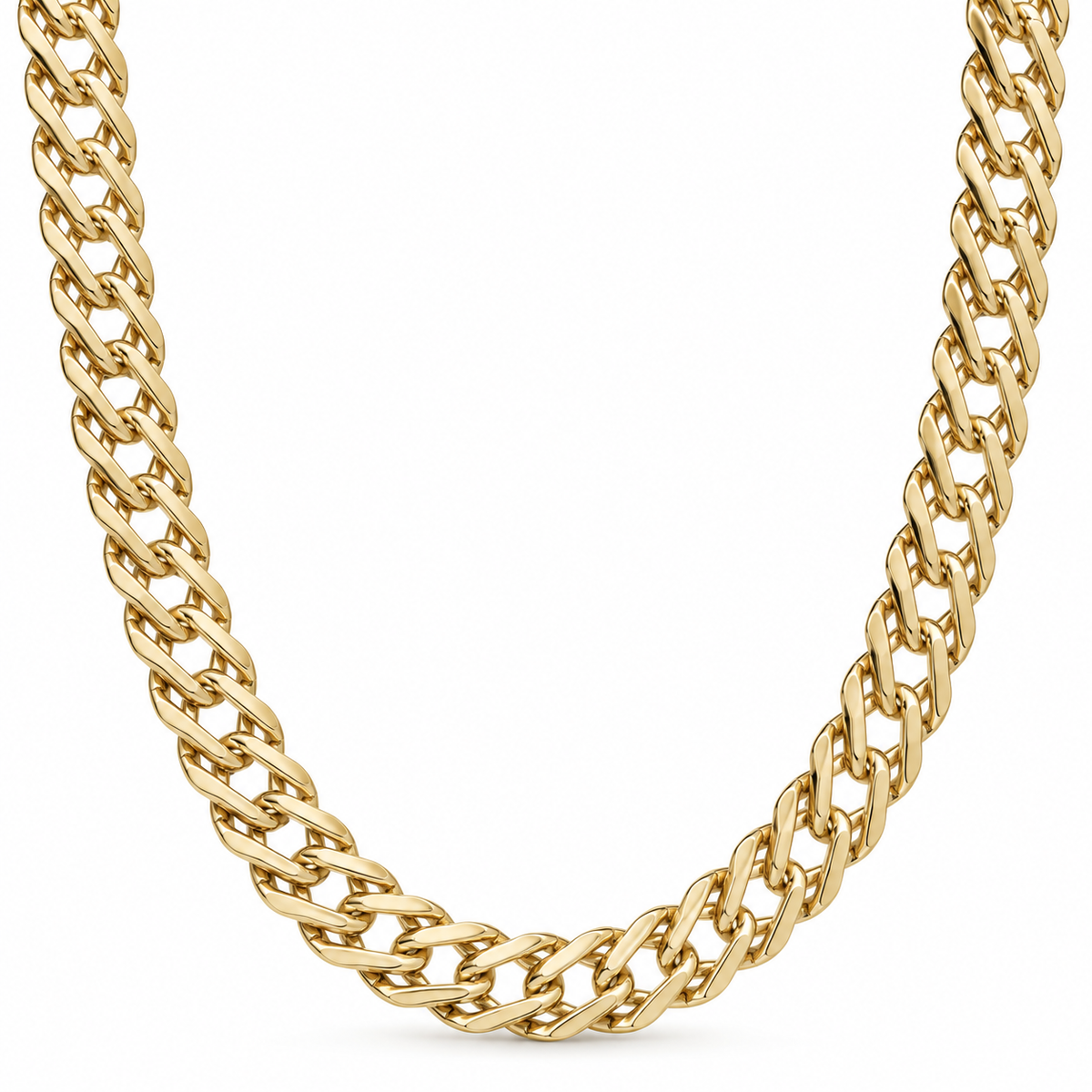 Sleek doubled Cuban Link Chain Necklace