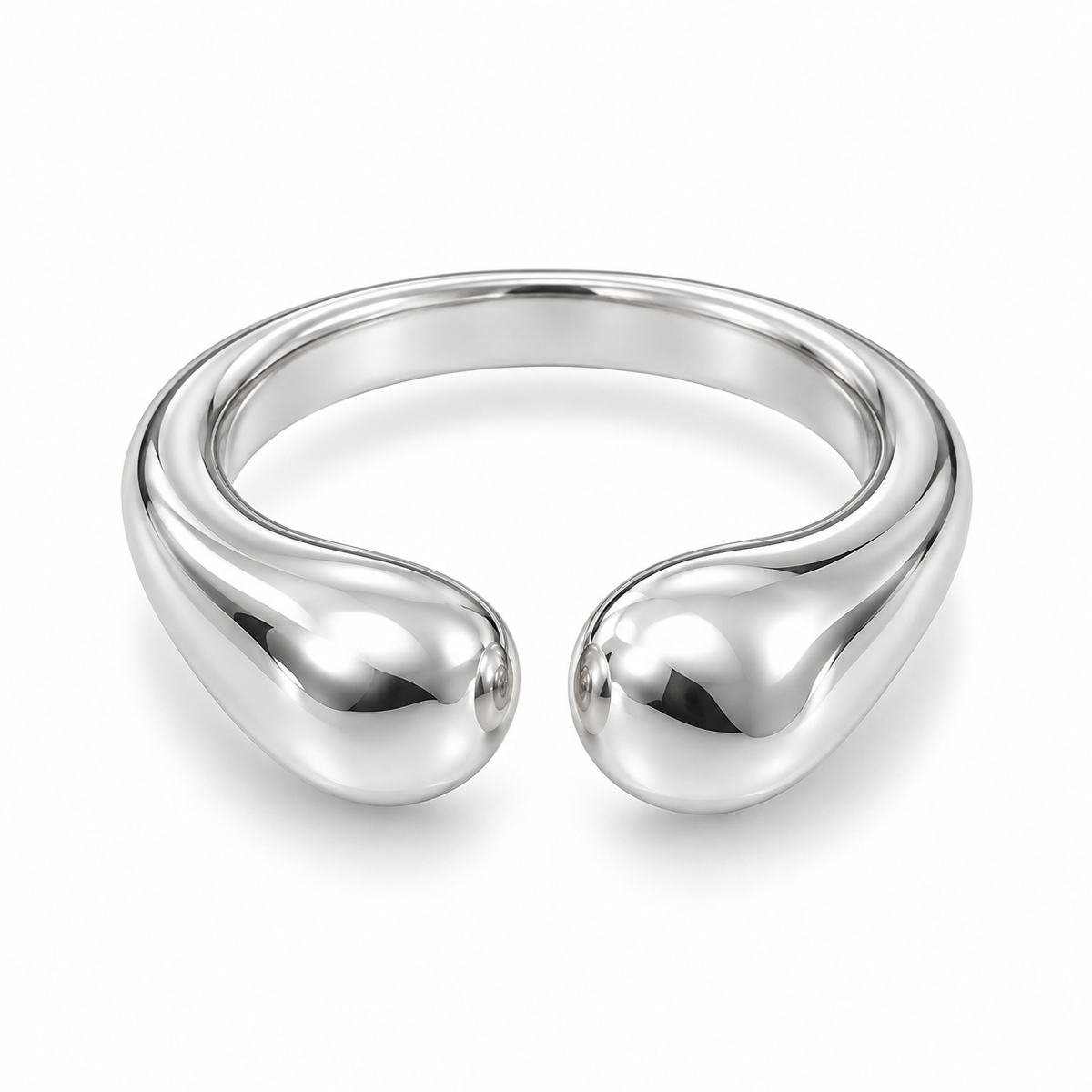 S.steel Bold Teardrop Ring – (free size)