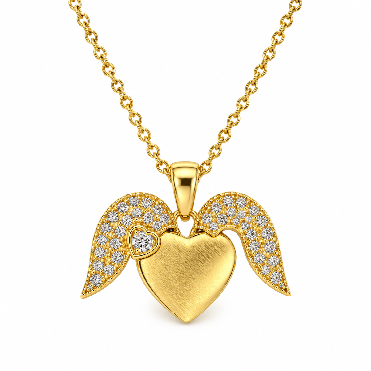 Angelic Heart Duo Necklace-open and close