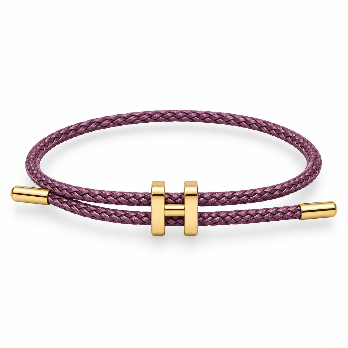 H Bracelet with Gold Interlock Clasp