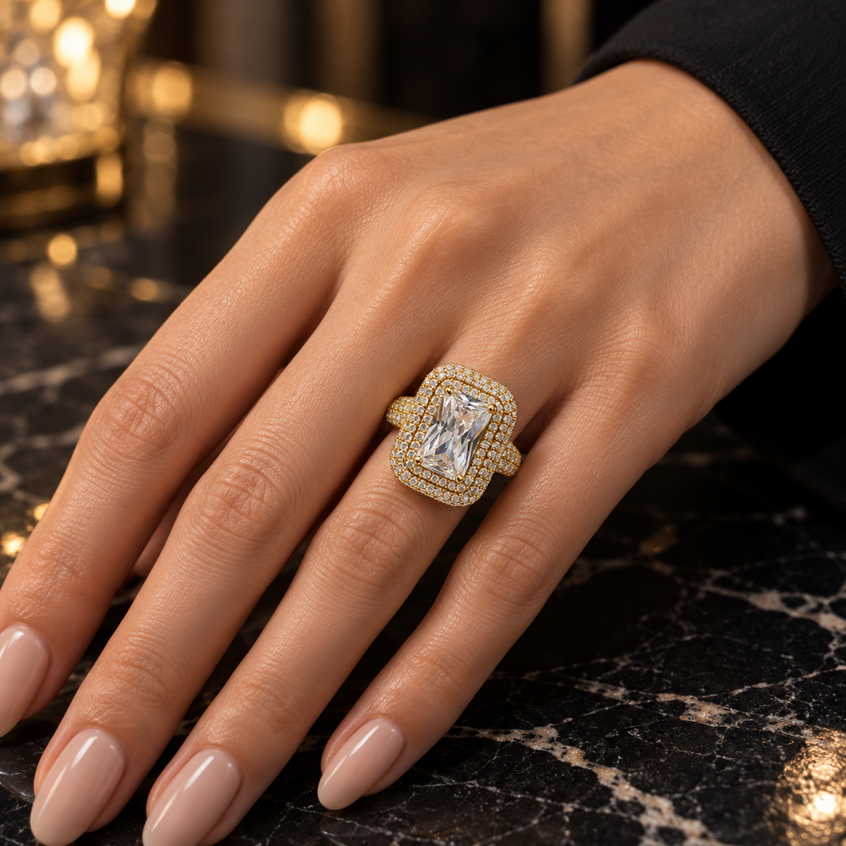 Royal Spark – Silver Gemstone Cocktail Ring
