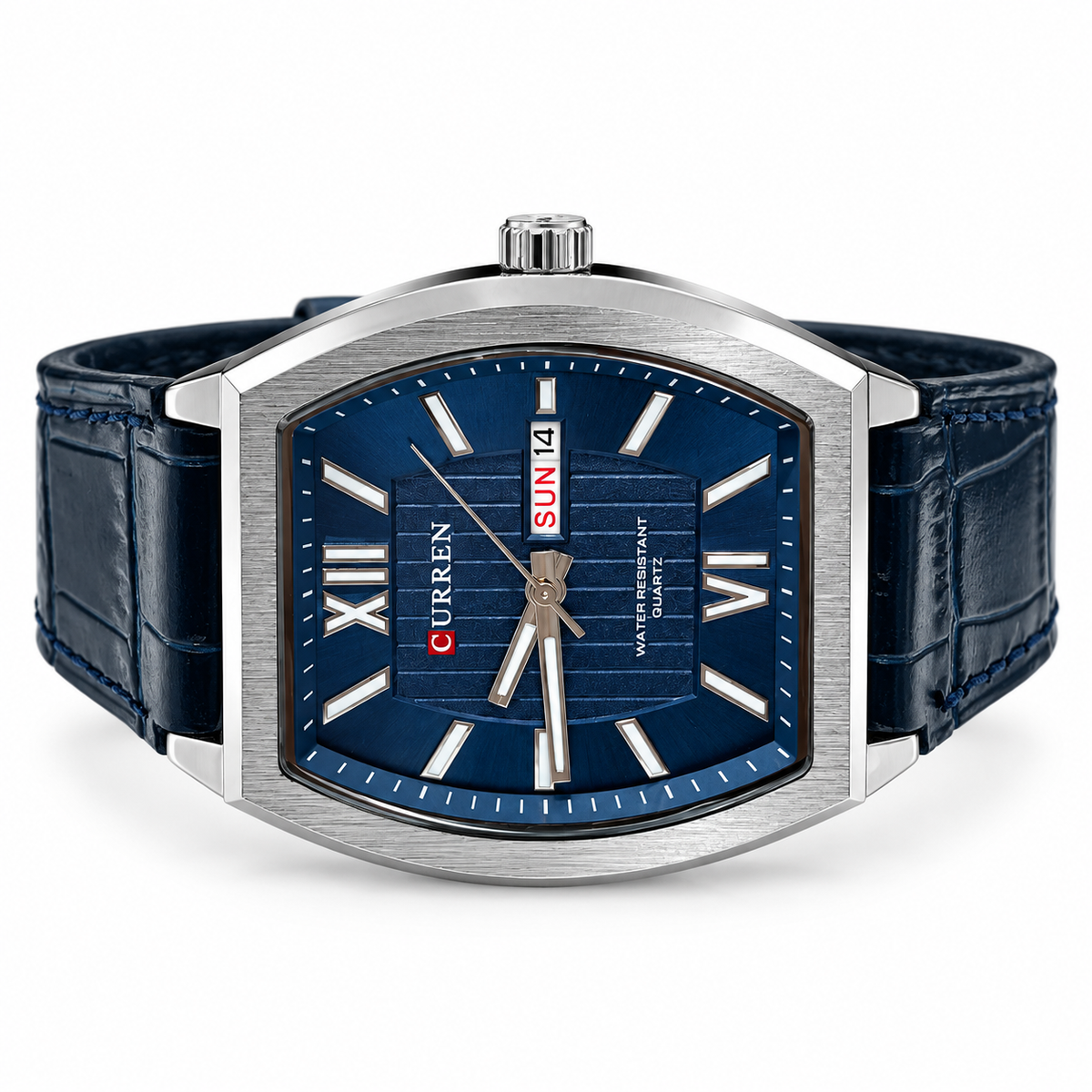Leather Curren Men’s Barrel Case Watch(man)