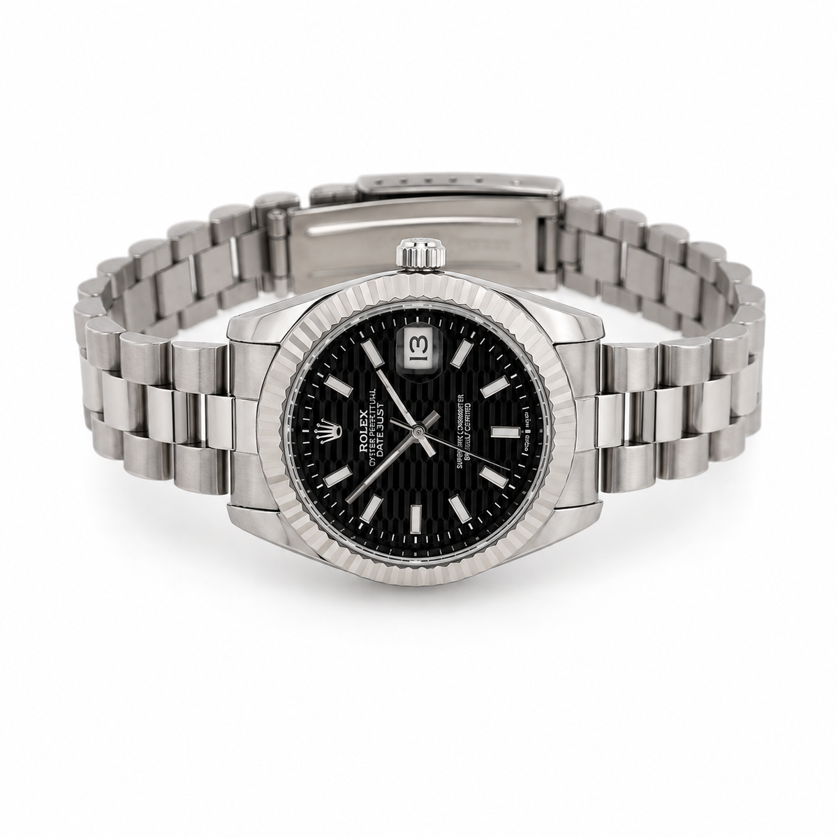 Silver Elegance Women’s Watch – Black Dial(woman)
