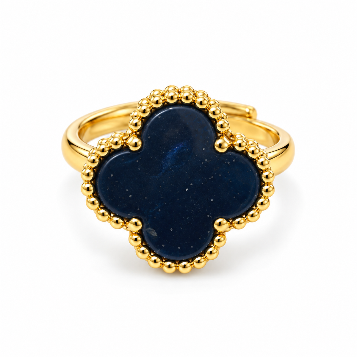 Clover Ring – Deep Blue Elegance
