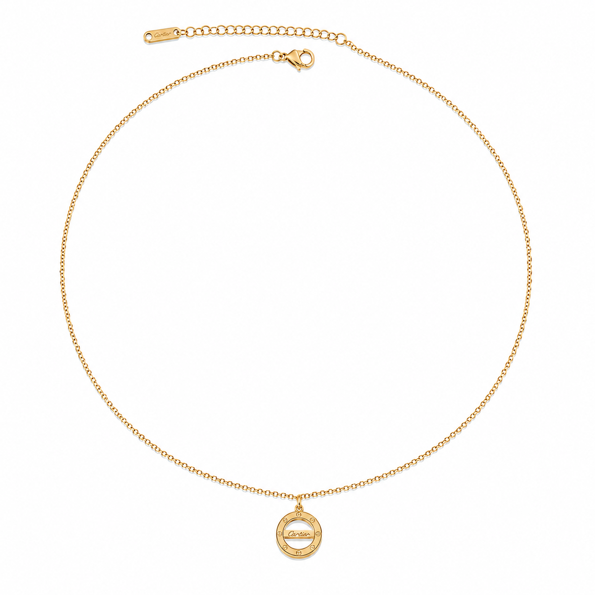 Minimal Harmony Screw Motif Necklace – 18K Gold-Plated | Poshewix