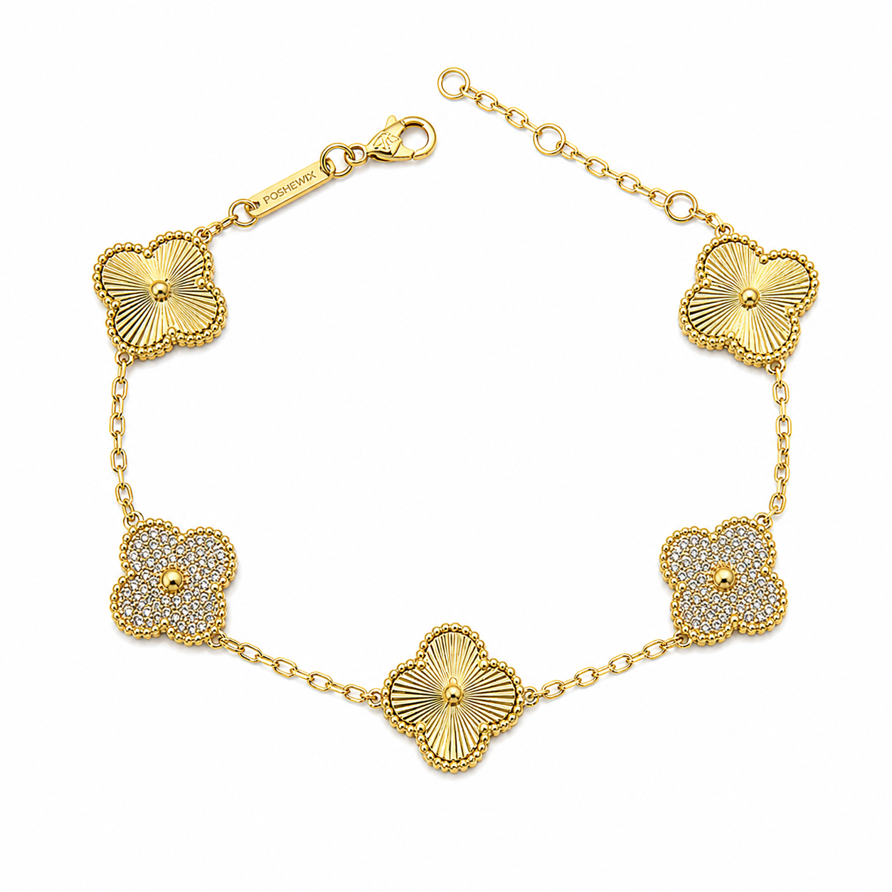 strass VanCleef Elegance Bracelet – Gold & Silver Tones