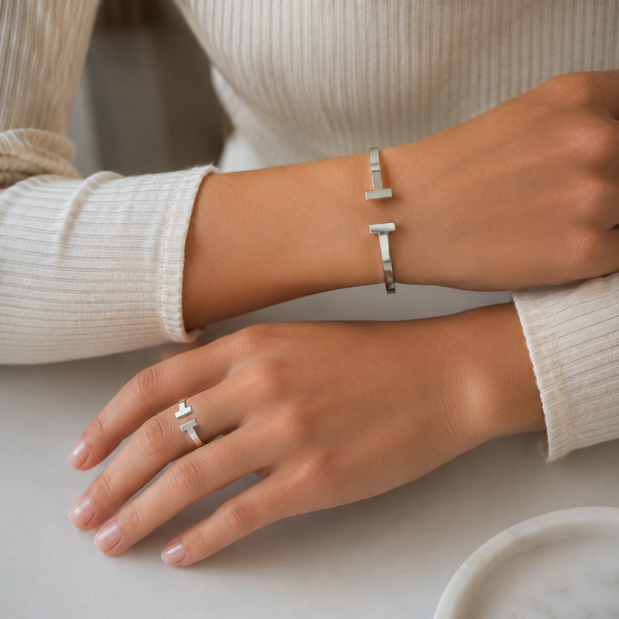 thick tiffany Set – Bangle & Ring