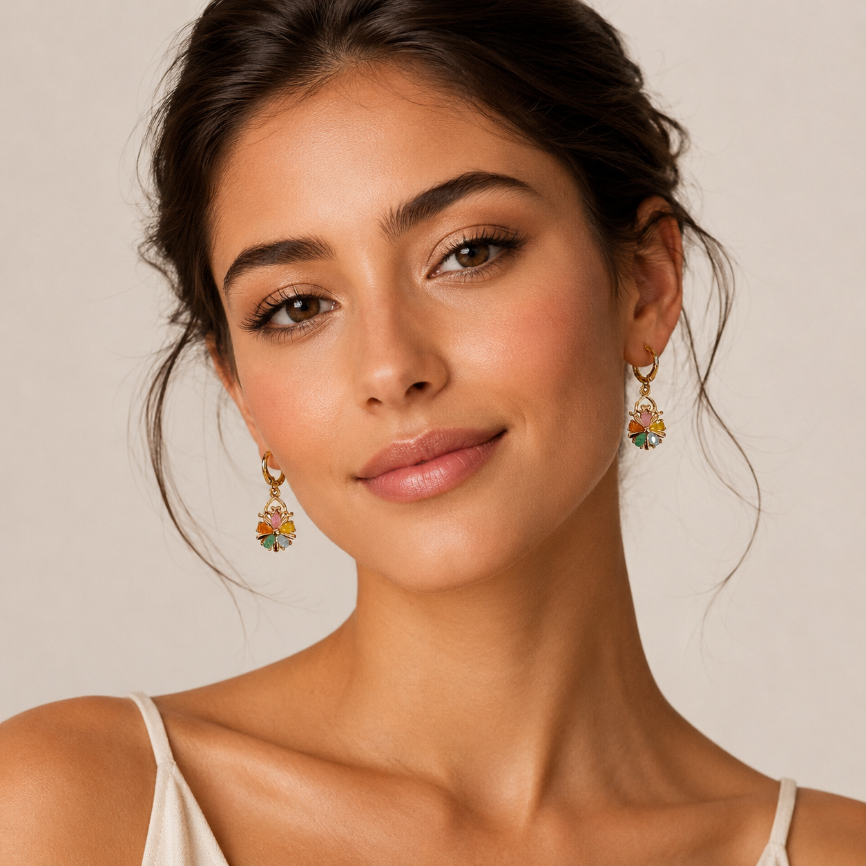 Vintage Multicolor Floral Earrings