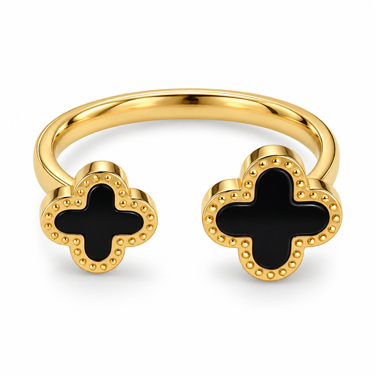 S.steel Dual Clover Ring – Lucky Charm(Free size)