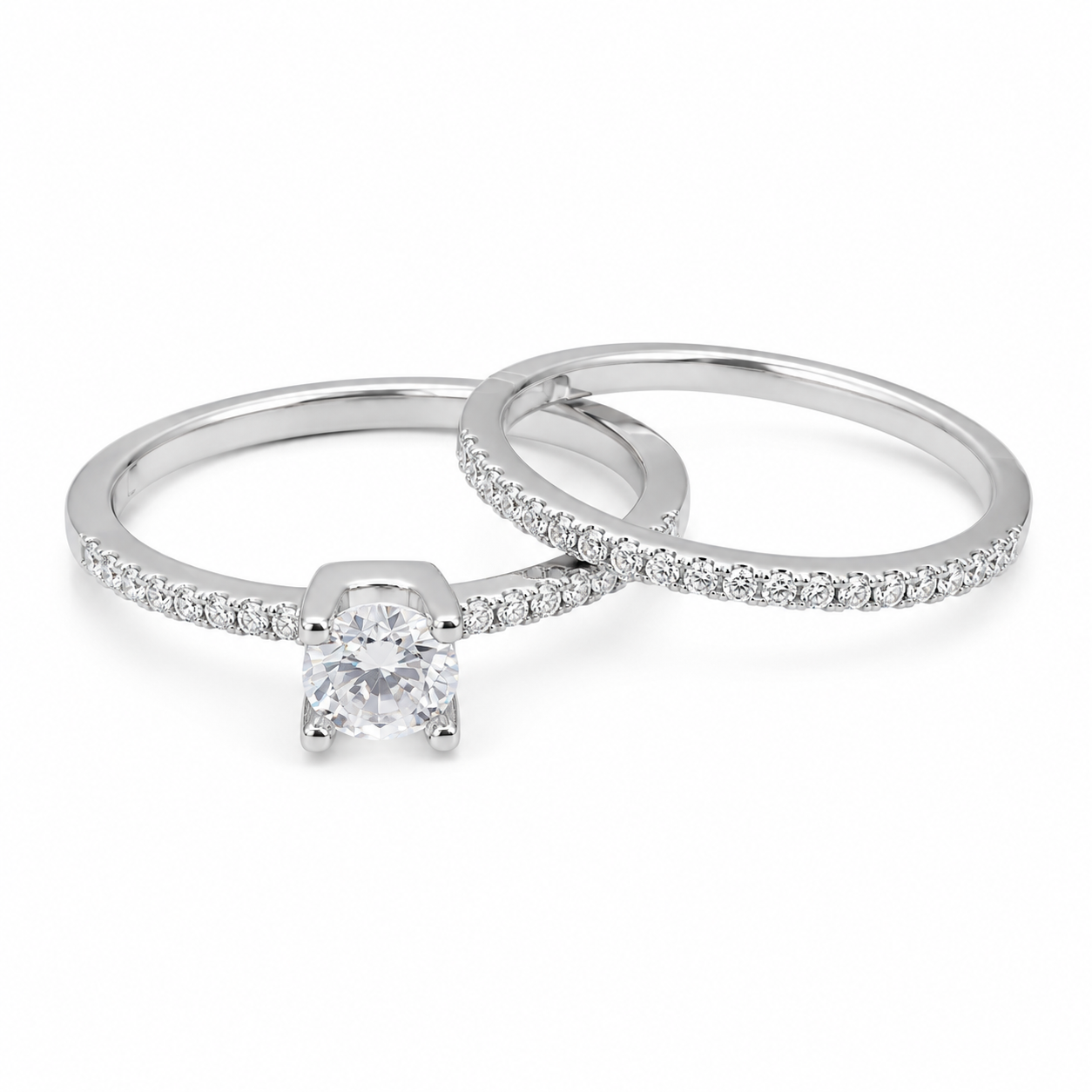 925 Sterling Silver Twin Ring Set
