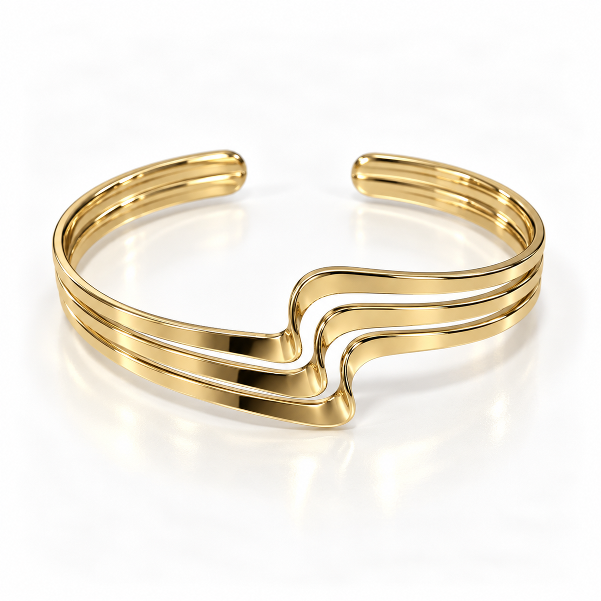 Triple Wave Open Bangle