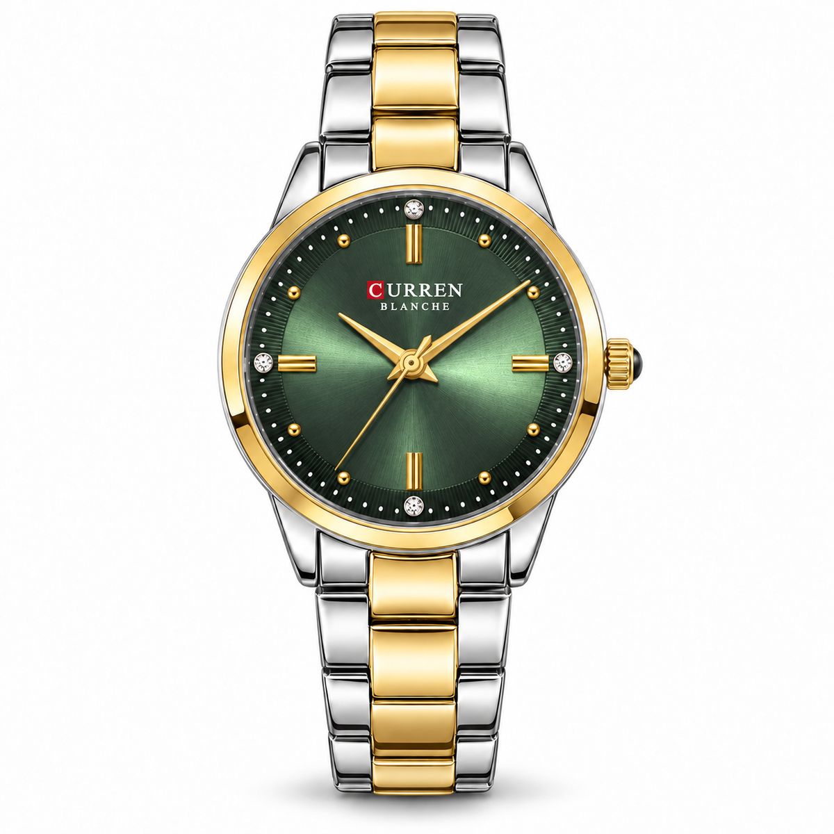 Curren Green Dial Two-Tone Watch(woman)