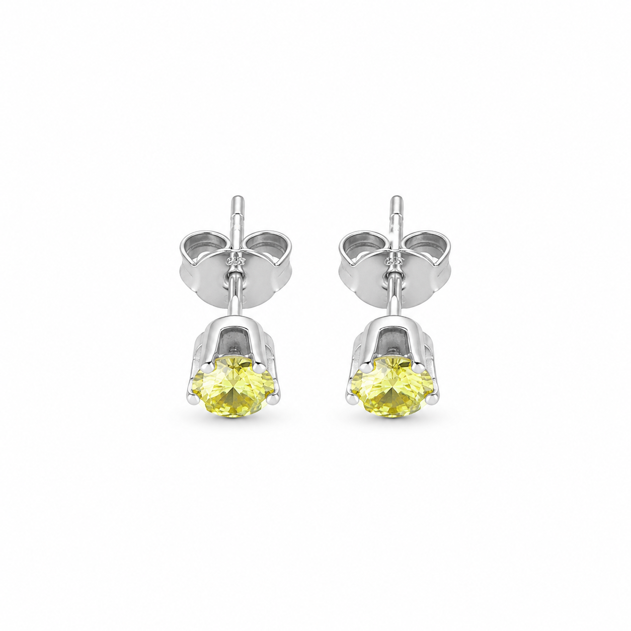 Yellow Crystal Stud Earrings